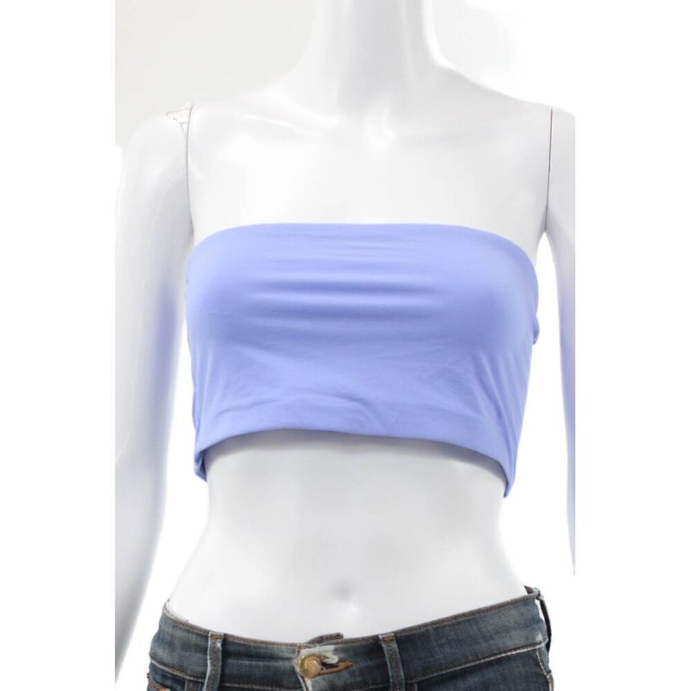 Skims Womens Strapless Stretch Knit Bandeau Sports Bra Purple Size Large